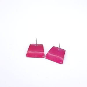 90s Magenta Tile Earrings